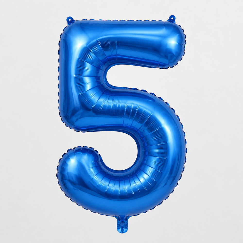 בלון ספרה 5 - כחול 34 אינץ׳