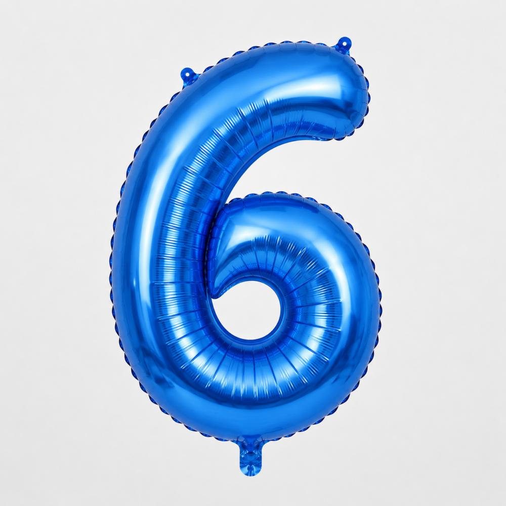 בלון ספרה 6 - כחול 34 אינץ׳