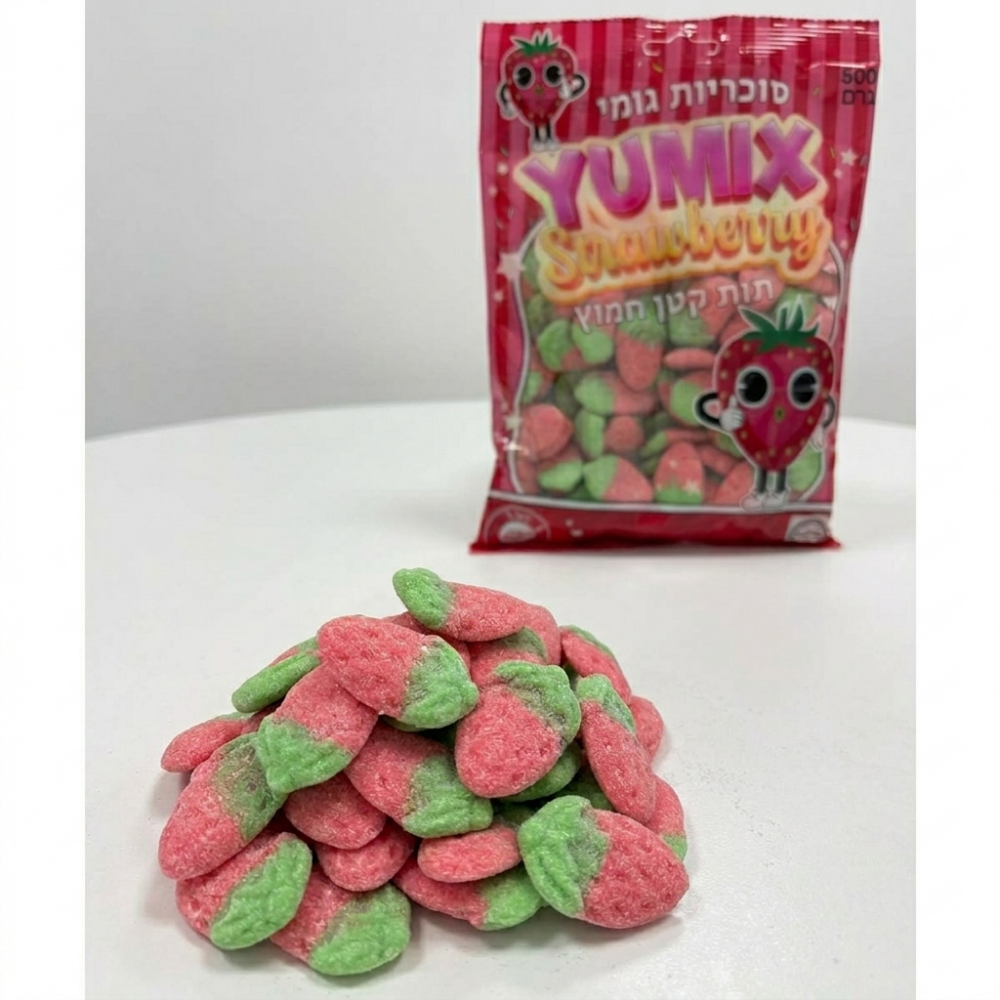 סוכריות גומי יומיקס YUMIX – תות קטן חמוץ 500 גר'