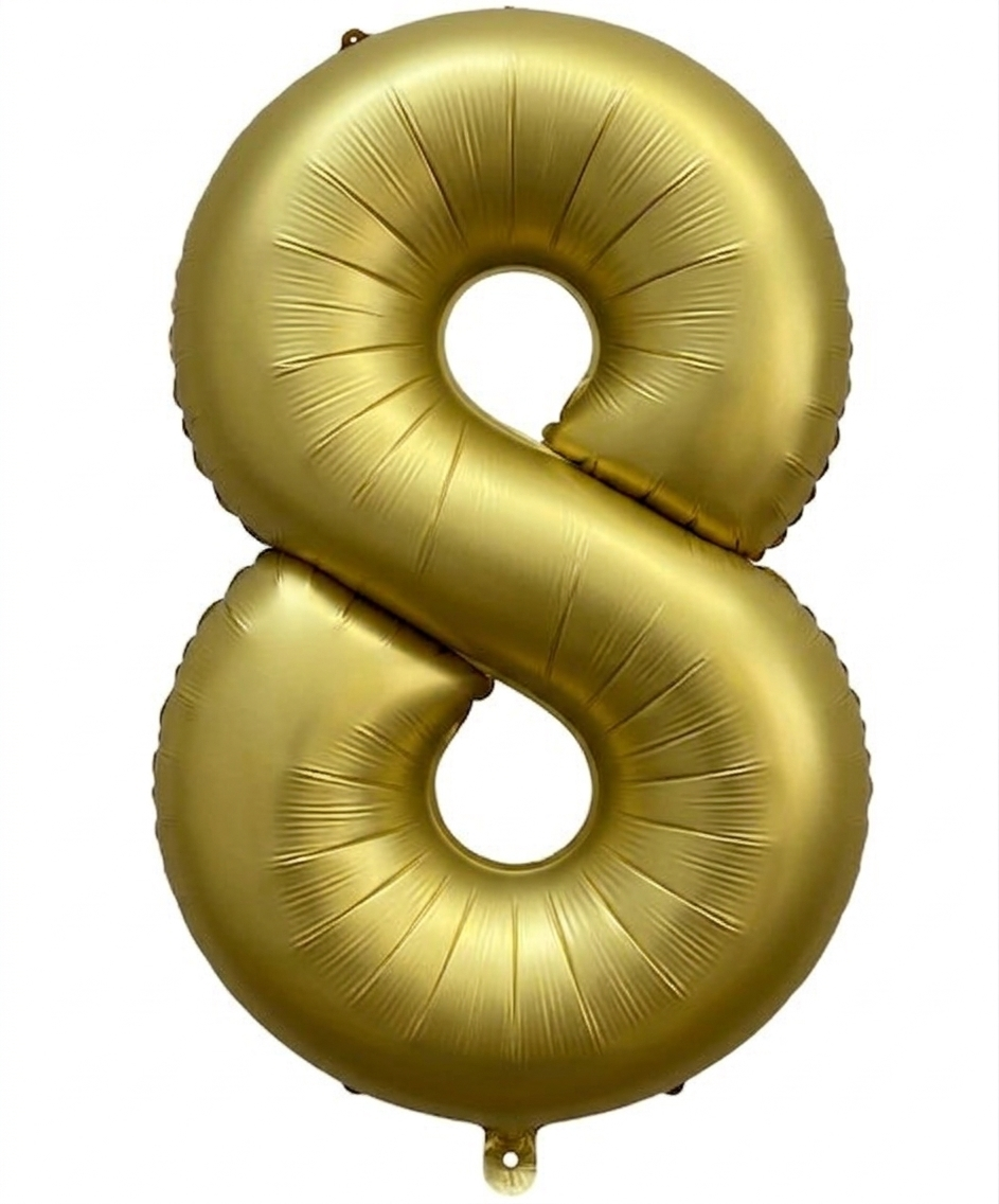 בלון ספרה 8 - זהב כרום 34 אינץ׳
