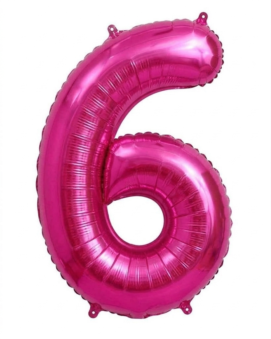 בלון ספרה 6  - ורוד  34 אינץ׳