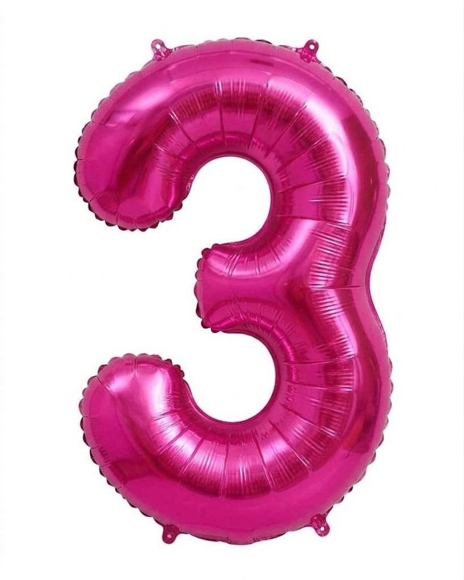בלון ספרה 3 - ורוד  34 אינץ׳
