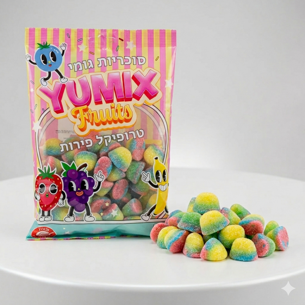 סוכריות גומי יומיקס YUMIX – כובע טרופי טרופיקל פירות 500 גר'