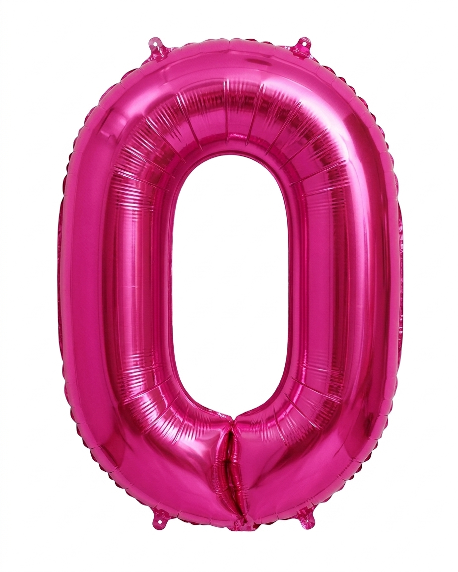 בלון ספרה 0 - ורוד  34 אינץ׳