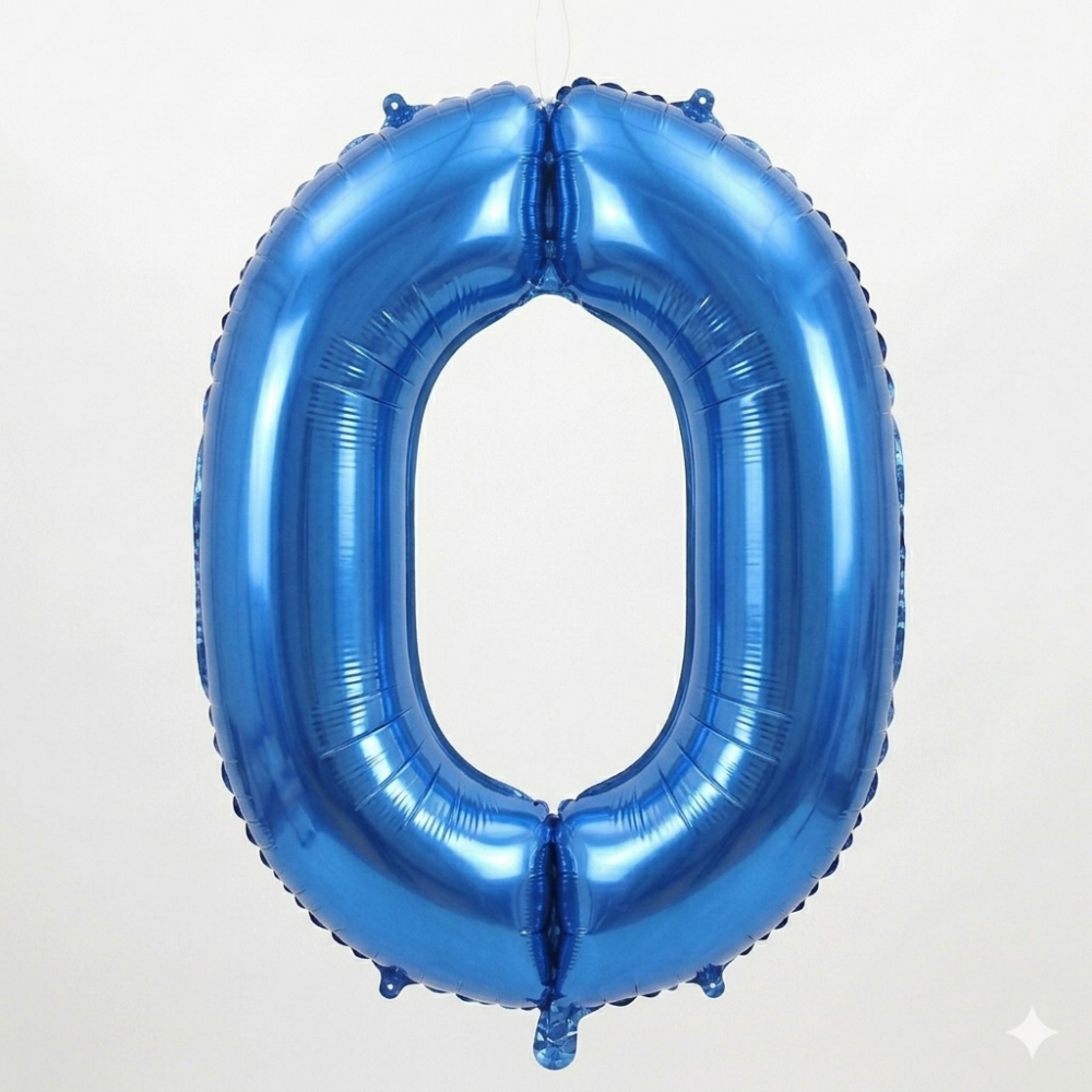 בלון ספרה 0 - כחול 34 אינץ׳