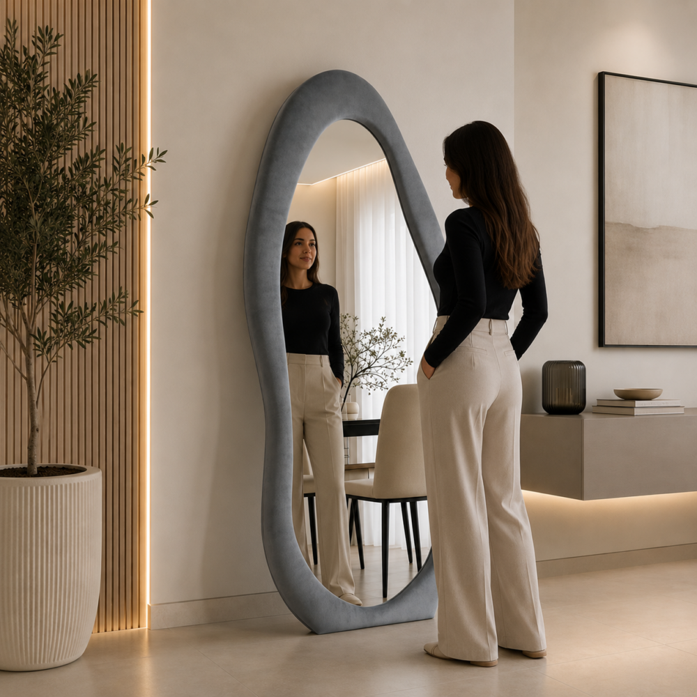 Alternative view of מראת גוף מלא יוקרתית ומעוצבת במידות  | 160×60 ס"מ אפור בהיר